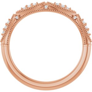 Nature - Lorena - 14K Rose Gold .07 CTW Natural Diamond Contour Band