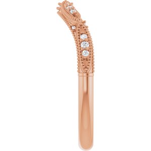 Nature - Lorena - 14K Rose Gold .07 CTW Natural Diamond Contour Band