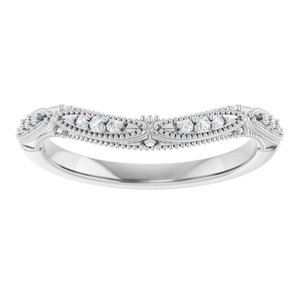 Nature - Lorena - 14K White Gold .07 CTW Natural Diamond Contour Band
