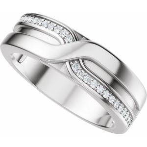 Curved - Natalia - Platinum 1/8 CTW Lab-Grown Diamond Band