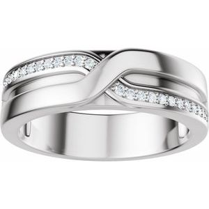 Curved - Natalia - Platinum 1/8 CTW Lab-Grown Diamond Band