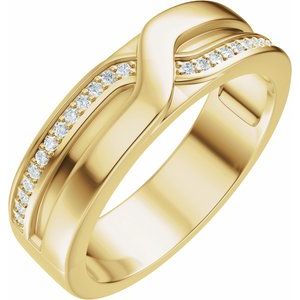 Curved - Natalia - 14K Yellow Gold 1/8 CTW Lab-Grown Diamond Band