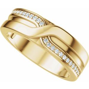 Curved - Natalia - 14K Yellow Gold 1/8 CTW Lab-Grown Diamond Band