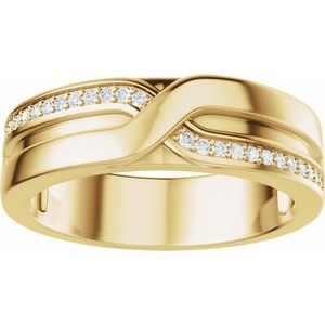 Curved - Natalia - 14K Yellow Gold 1/8 CTW Lab-Grown Diamond Band