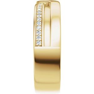 Curved - Natalia - 14K Yellow Gold 1/8 CTW Natural Diamond Band