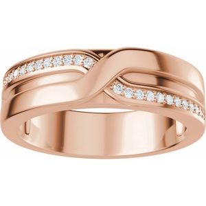 Curved - Natalia - 14K Rose Gold 1/8 CTW Natural Diamond Band