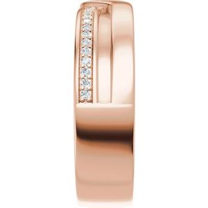 Curved - Natalia - 14K Rose Gold 1/8 CTW Natural Diamond Band