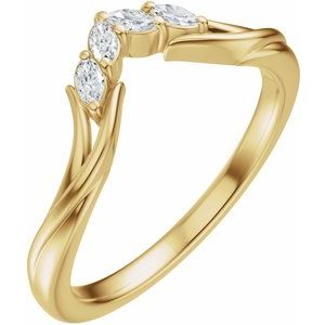 Curved - Sasha - 14K Yellow Gold 1/8 CTW Lab-Grown Diamond Contour Band