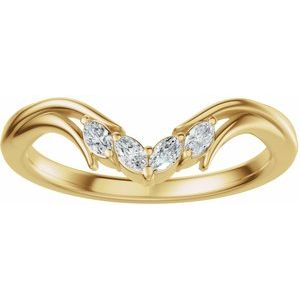 Curved - Sasha - 14K Yellow Gold 1/8 CTW Lab-Grown Diamond Contour Band