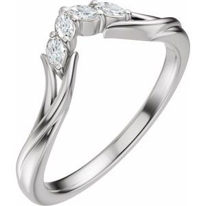 Curved - Sasha - 14K White Gold 1/8 CTW Natural Diamond Contour Band