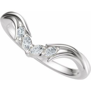 Curved - Sasha - 14K White Gold 1/8 CTW Natural Diamond Contour Band