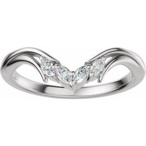 Curved - Sasha - Platinum 1/8 CTW Lab-Grown Diamond Contour Band
