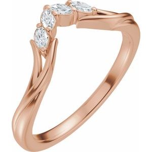 Curved - Sasha - 14K Rose Gold 1/8 CTW Lab-Grown Diamond Contour Band