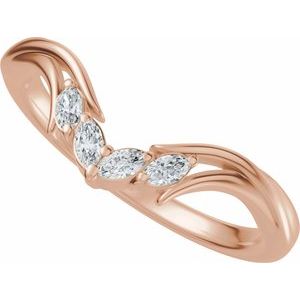 Curved - Sasha - 14K Rose Gold 1/8 CTW Lab-Grown Diamond Contour Band
