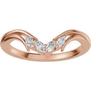 Curved - Sasha - 14K Rose Gold 1/8 CTW Lab-Grown Diamond Contour Band