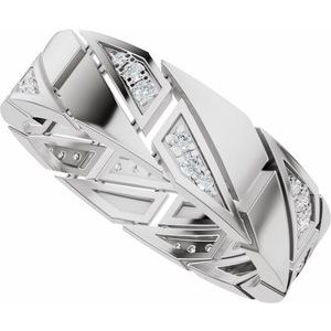 Matte - Hunter - 14K White Gold 1/4 CTW Natural Diamond Eternity Band