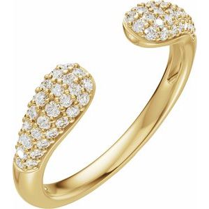 Unique - Liliana - 14K Yellow Gold 1/3 CTW Natural Diamond Open Band Size 7