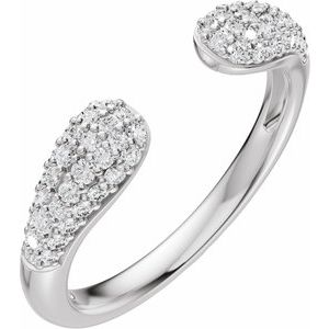 Unique - Liliana - 14K White Gold 1/3 CTW Lab-Grown Diamond Open Band Size 7