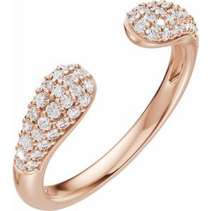 Unique - Liliana - 14K Rose Gold 1/3 CTW Lab-Grown Diamond Open Band Size 7