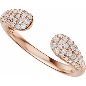Unique - Liliana - 14K Rose Gold 1/3 CTW Lab-Grown Diamond Open Band Size 7