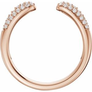 Unique - Liliana - 14K Rose Gold 1/3 CTW Natural Diamond Open Band Size 7