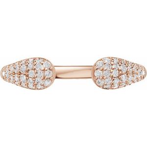 Unique - Liliana - 14K Rose Gold 1/3 CTW Natural Diamond Open Band Size 7