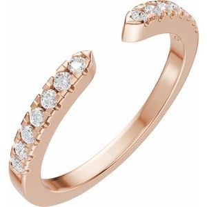 New Trends - Freja - 14K Rose Gold 1/6 CTW Natural Diamond Open Band