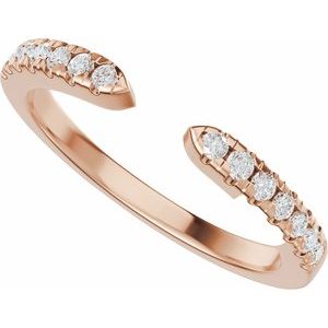 New Trends - Freja - 14K Rose Gold 1/6 CTW Natural Diamond Open Band