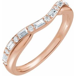 Curved - Valen - 14K Rose Gold 1/2 CTW Natural Diamond Contour Band