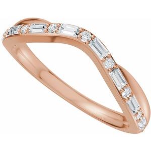 Curved - Valen - 14K Rose Gold 1/2 CTW Lab Grown Diamond Contour Band