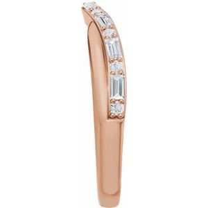 Curved - Valen - 14K Rose Gold 1/2 CTW Lab Grown Diamond Contour Band