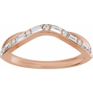 Curved - Valen - 14K Rose Gold 1/2 CTW Lab Grown Diamond Contour Band