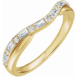 Curved - Valen - 14K Yellow Gold 1/2 CTW Lab Grown Diamond Contour Band