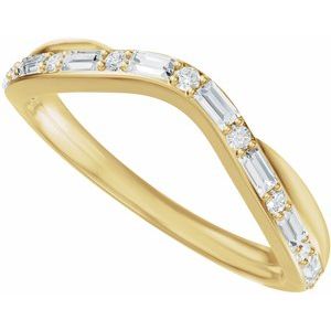 Curved - Valen - 14K Yellow Gold 1/2 CTW Natural Diamond Contour Band