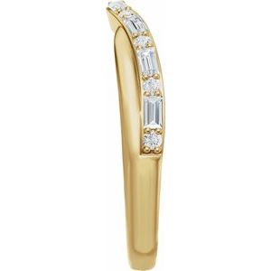 Curved - Valen - 14K Yellow Gold 1/2 CTW Natural Diamond Contour Band