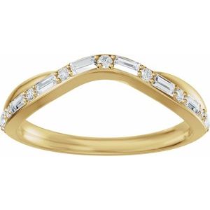 Curved - Valen - 14K Yellow Gold 1/2 CTW Lab Grown Diamond Contour Band