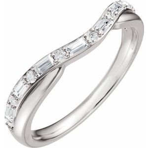 Curved - Valen - 14K White Gold 1/2 CTW Natural Diamond Contour Band