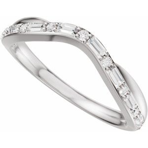 Curved - Valen - 14K White Gold 1/2 CTW Lab Grown Diamond Contour Band