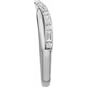 Curved - Valen - 14K White Gold 1/2 CTW Lab Grown Diamond Contour Band