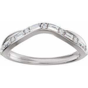 Curved - Valen - Platinum 1/2 CTW Natural Diamond Contour Band