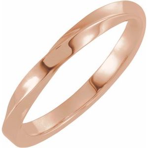 Curved - Isabelle - 14K Rose Gold Twisted Band Size 7