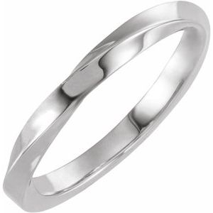 Curved - Isabelle - 14K White Gold Twisted Band Size 7
