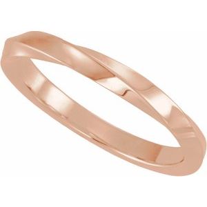 Curved - Isabelle - 14K Rose Gold Twisted Band Size 7