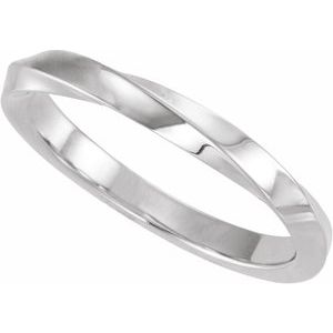 Curved - Isabelle - 14K White Gold Twisted Band Size 7