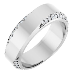 Curved - Eva - Platinum 1/3 CTW Lab-Grown Diamond Band Size 7