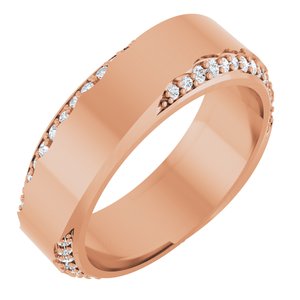 Curved - Eva - 14K Rose Gold 1/3 CTW Lab-Grown Diamond Band Size 7