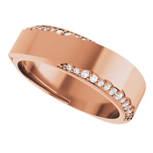 Curved - Eva - 14K Rose Gold 1/3 CTW Lab-Grown Diamond Band Size 7