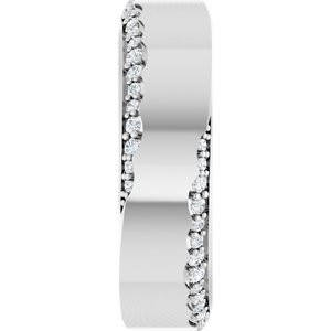 Curved - Eva - Platinum 1/3 CTW Lab-Grown Diamond Band Size 7