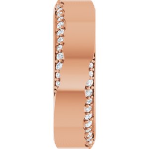 Curved - Eva - 14K Rose Gold 1/3 CTW Lab-Grown Diamond Band Size 7