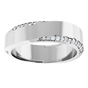 Curved - Eva - Platinum 1/3 CTW Lab-Grown Diamond Band Size 7